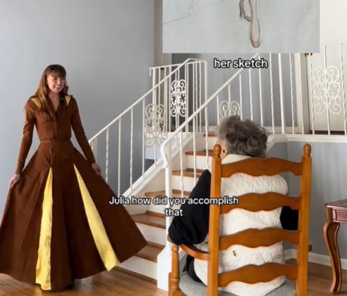Woman Recreates, Models Her Grandma’s Old Fashion Designs